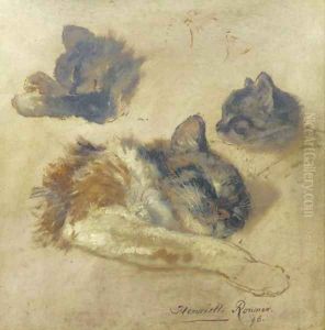 Sleeping kittens by Henriette Ronner-Knip