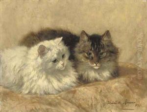 Two Resting Cats by Henriette Ronner-Knip