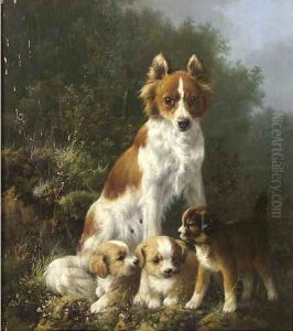 Three pups and their mother