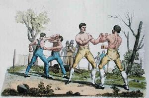Boxing in England, illustration from Costume Antico e Moderno by Giulio Ferrario, published in Milan 1819 by Vittorio Raineri