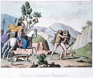 Germanic Hunters and Warriors, from Le Costume Ancien et Moderne by Jules Ferrario, Milan, c.1820 by Vittorio Raineri