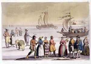 Dutch skating scene engraved by G. Bramatti by Vittorio Raineri