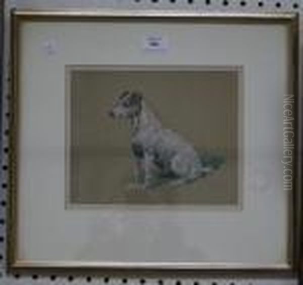 Study Of A Seated Terrier by George Paice