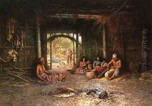 Interior of a Pomo Dwelling by Henry Raschen