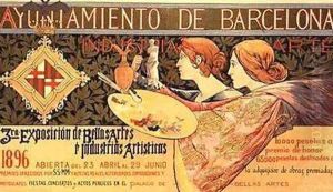 Poster for the 'Third Barcelona Exposition' by Alejandro de Riquer