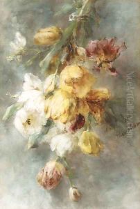 A swag of tulips by Margaretha Roosenboom