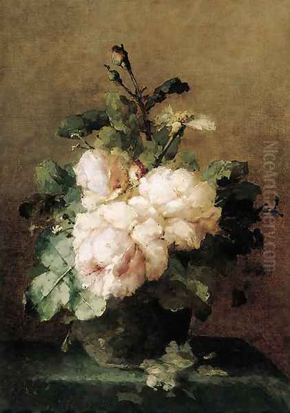 A still life with roses by Margaretha Roosenboom