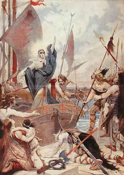 St. Genevieve, from a series on the heroines of France in Le Petit Journal, 1896 - view 1