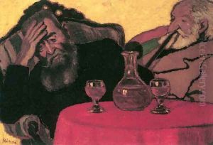 Father and Uncle Piacsek Drinking Red Wine 1907 by Jozsef Rippl-Ronai