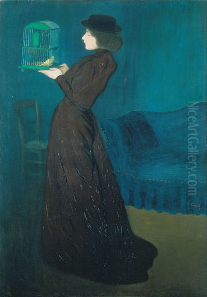 Woman with a Birdcage - view 1