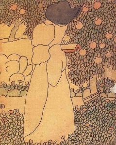 Woman in the Garden Walking Woman 1895 by Jozsef Rippl-Ronai
