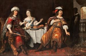 Scene With Ester, Haman And Ahasverus