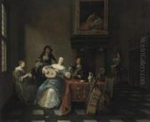 Elegant Company Making Music In An Interior Elegant Company Making Music In An Interior