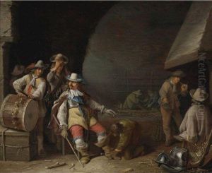 A Guardroom Interior by Antonie Palamedesz