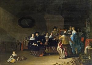Frohliche Gesellschaft Mit Musikern by Antonie Palamedesz