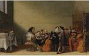 An Elegant Company At A Concert by Antonie Palamedesz