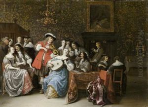 Interior With People Playing Music. Interior With People Playing Music.