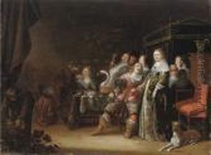 An Elegant Mixed Company In An Interior An Elegant Mixed Company In An Interior