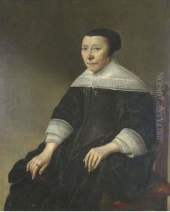 Portrait Of A Lady, Three-quarter-length, In A Black Dress by Antonie Palamedesz