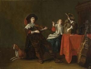 Musizierende Gesellschaft In Der Stube. by Antonie Palamedesz
