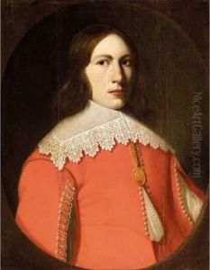 Portrait Of A Young Man, Half Length, Wearing A Red Doublet And A White Ruff