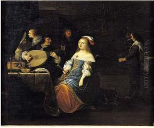 Scene De Banquet by Antonie Palamedesz
