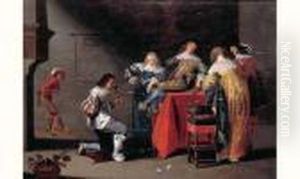Reunion Galante Dans Un Interieur Hollandais by Antonie Palamedesz