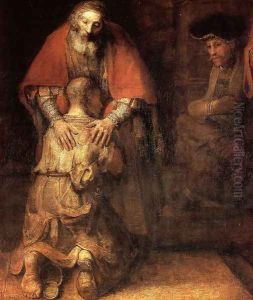 The Return of the Prodigal Son [detail] by Harmenszoon van Rijn Rembrandt