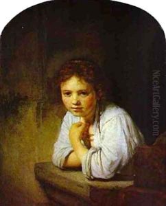 A Young Girl Leaning On A Window Sill 1645