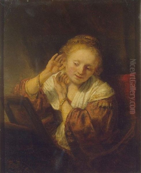 A Young Woman Trying On Earings 1657 - view 1