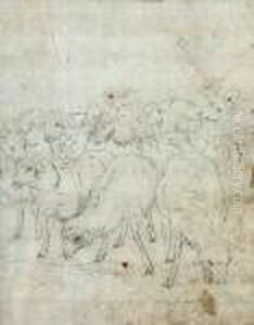 Studio Di Capretta E Due Volti by Filippo Palizzi