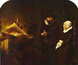 The Mennonite Minister Cornelius Claeszoon Anslo In Conversation With His Wife Aaltje 1641