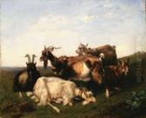 Caprette Al Pascolo by Filippo Palizzi
