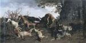 Caccia Al Cinghiale by Filippo Palizzi