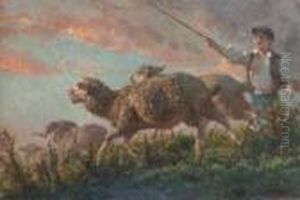 Scena Pastorale by Filippo Palizzi