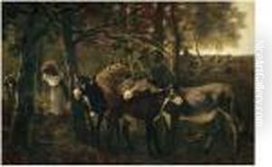 La Raccolta Della Legna Nel Bosco by Giuseppe Palizzi