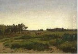 Veduta Di Campagna Con Pastori by Giuseppe Palizzi