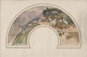 Caprette In Paesaggio Agreste by Giuseppe Palizzi