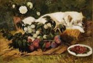 Natura Morta Con Volpino Bianco by Giuseppe Palizzi