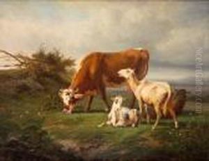 Armenti Al Pascolo by Giuseppe Palizzi