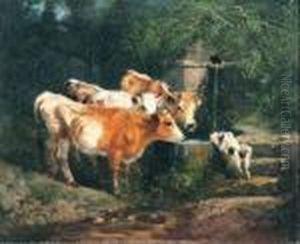 Mucche All'abbeveratoio by Giuseppe Palizzi