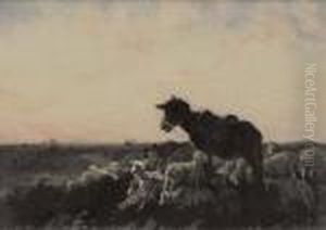 "pastorello Con Armenti" 1860 Ca by Giuseppe Palizzi