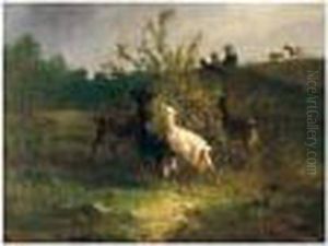 Giocando Con Le Caprette (playing With The Goats) by Giuseppe Palizzi