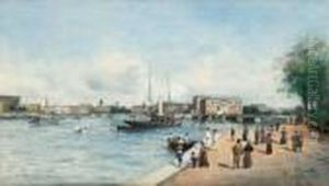 Vy Over Nationalmuseum Fran Skeppsholmen