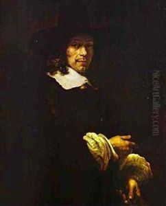 Portrait Of A Gentleman With A Tall Hat And Gloves 1660