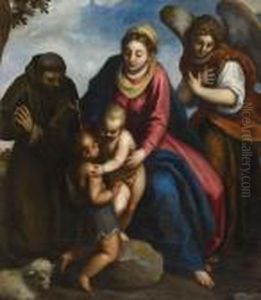 Madonna Mit Christus,johannes, Franziskus Und Engel