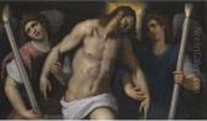 Christ Supported By Angels Bearing Torches