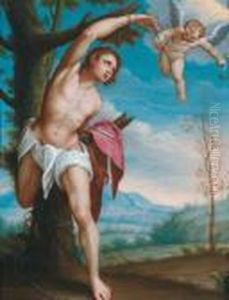 San Sebastiano Con Un Angelo Che Gli Porge La Palma Del Martirio E La Corona