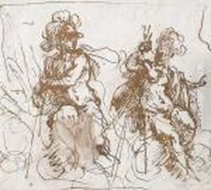 Two Seated Figures