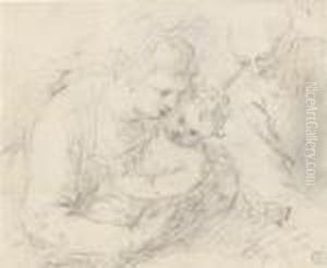 The Holy Family (recto); Half-length Study Of A Man (verso)